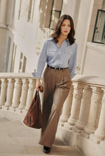 Carlo Wool Blend Wide Pants