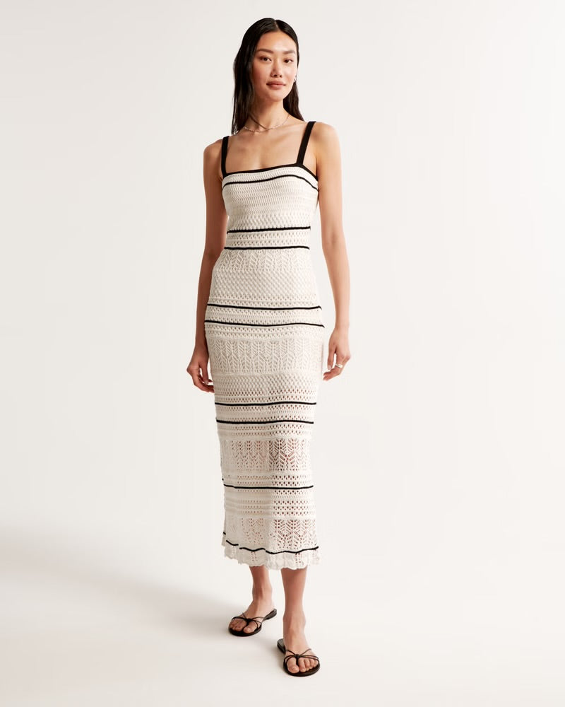 Crochet-Style Maxi Dress