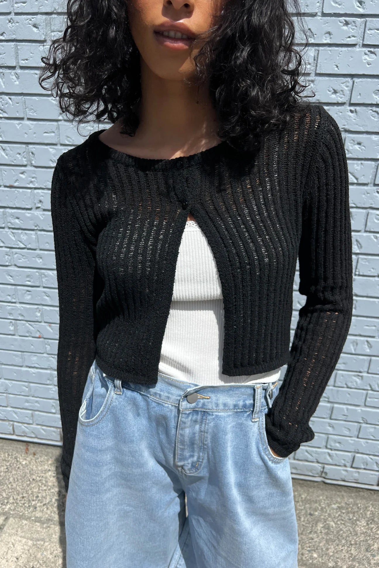 Cropped Crochet Cardigan