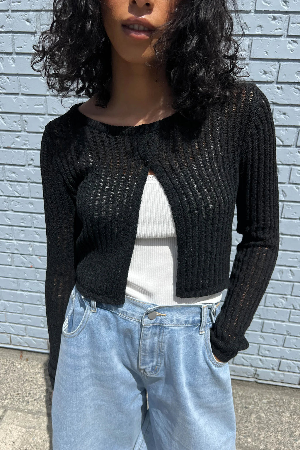 Cropped Crochet Cardigan