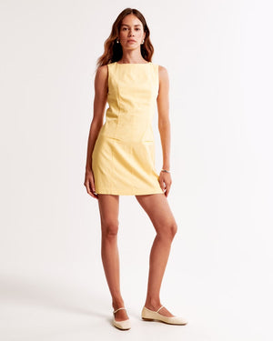 High-Neck Stretch Mini Dress