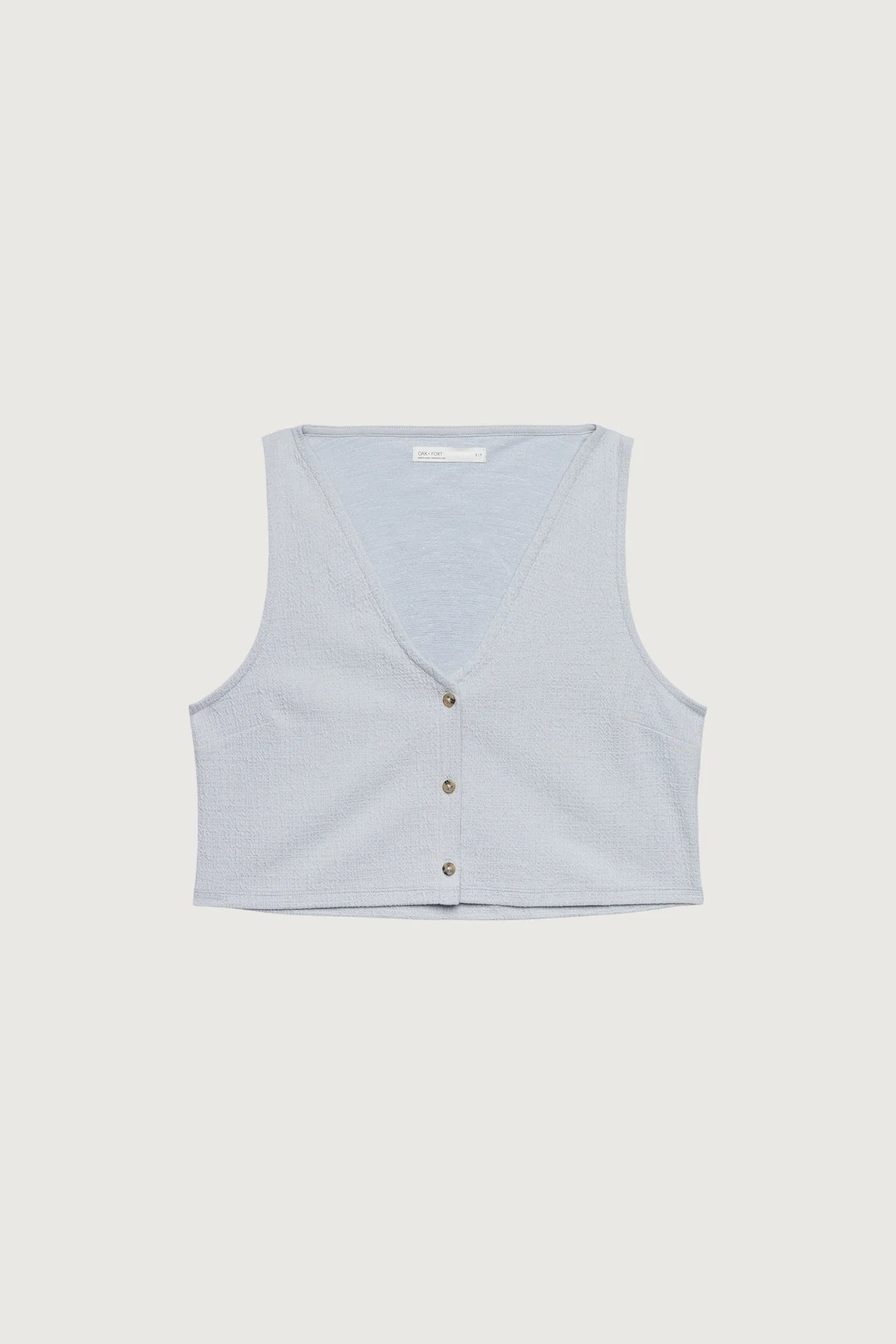 Textured Button Front Tank