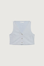 Textured Button Front Tank
