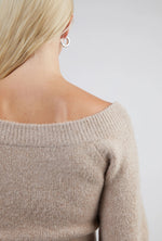 Cropped Wide Neckline Sweater