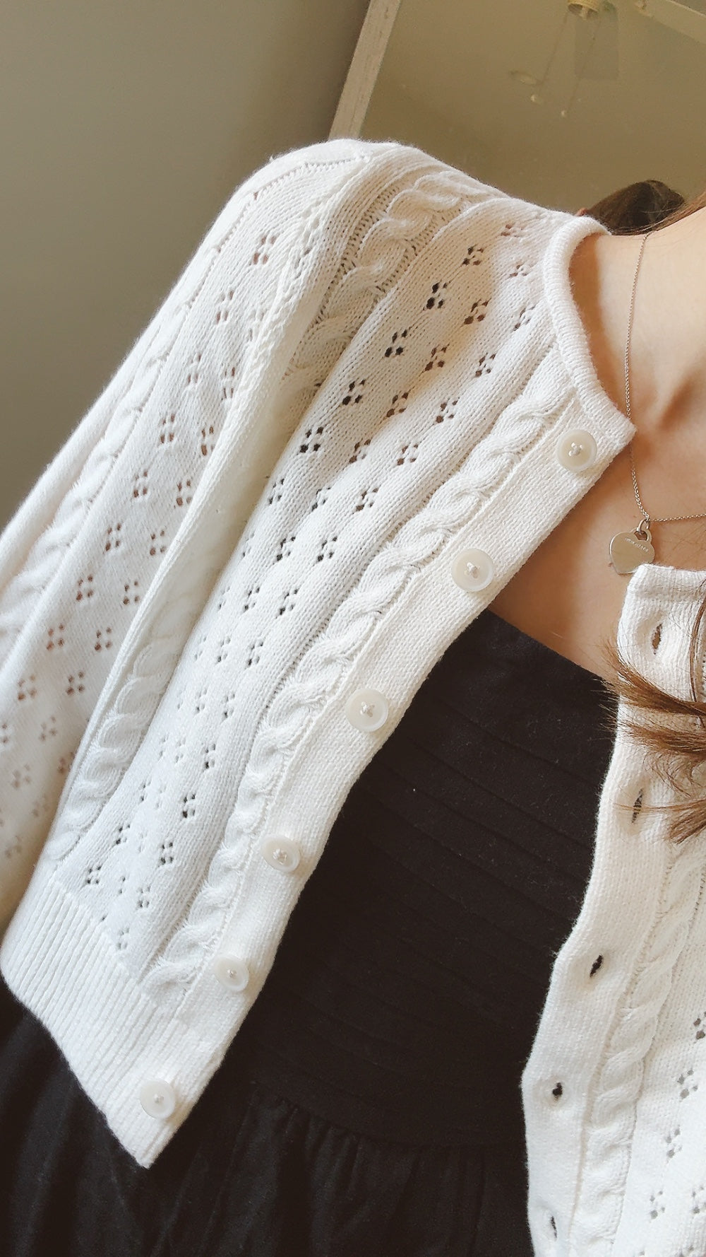 Girls Cropped Cable Knit Cardigan