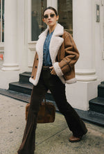 Callen Suede and Fur Faux Shearling Coat