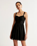 Ruched Chiffon Mini Dress