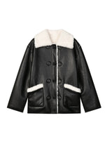 Marron Reversible Jacket - Faux Teddy Fur & Leather