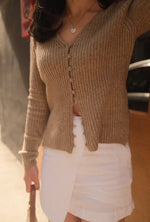 Linen Blend Wrap Skort