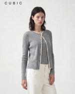 Lace-trimmed Linen Knit Cardigan