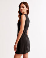 High-Neck Stretch Mini Dress