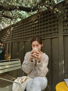 Fuzzy Cable Knit Cardigan