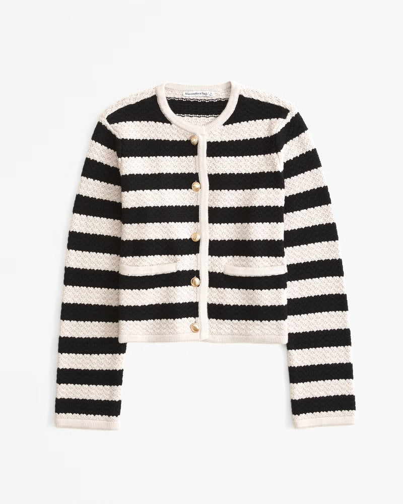 Textural Crew Sweater Jacket