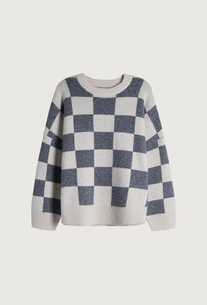 Checked Crewneck Sweater