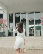Embroidered Eyelet Mini Shirt Dress