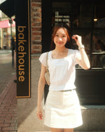 Girls Lace-Trim Smocked Waist Top