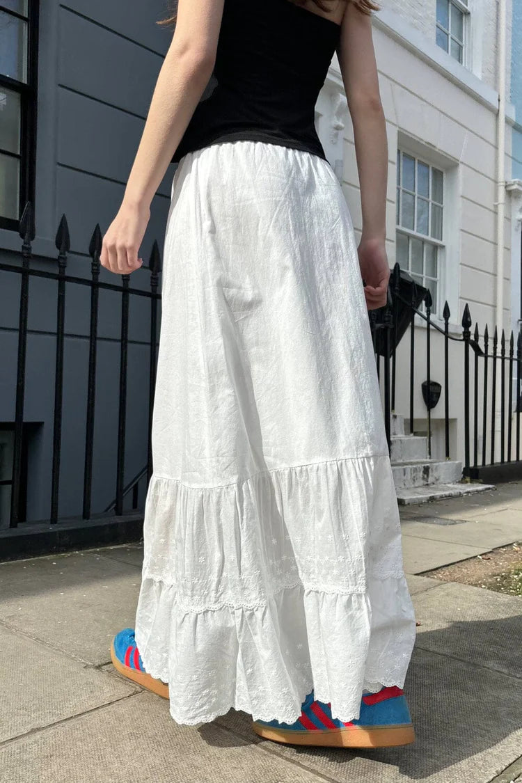 Embroidered Midi Skirt