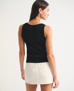 Floral Stitch Tie Waist Sweater