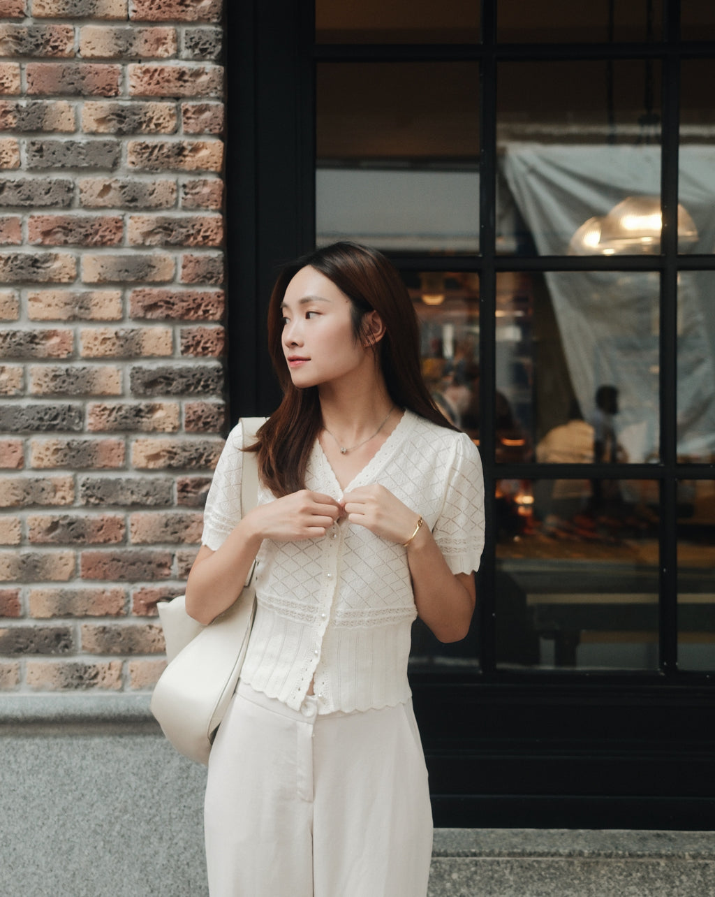 Lucia Hollow Cotton Cardigan