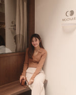 Petite Cable Knit Polo Sweater