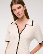 Short-Sleeve Crochet-Style Polo