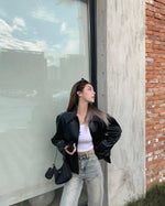Oversized Faux Leather Jacket