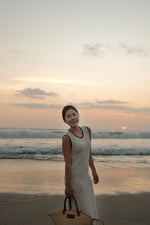 Resort Contrast Midi Knit Dress