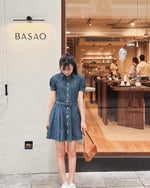 Girls Belted Indigo Denim Shirtdress