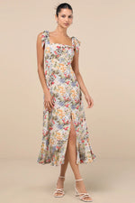 Tie-Strap Tiered Midi Dress