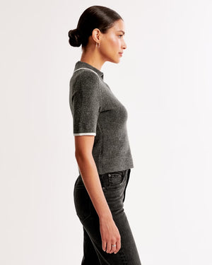 Notch-Neck Sweater Tee