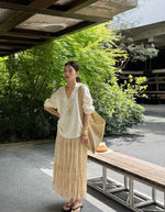 Pleated and Gathered Tulle Skirt