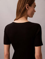 Cotton Rib Button-Down Dress