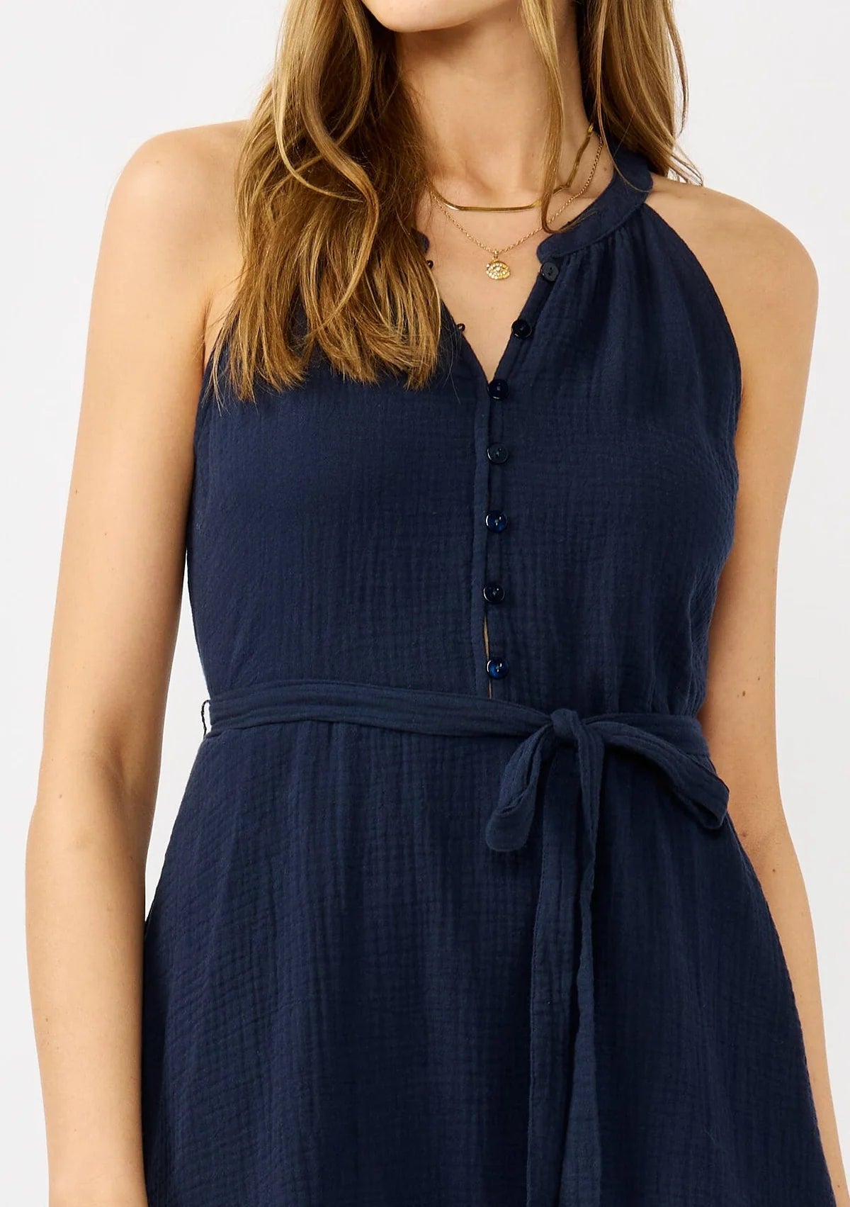 Atlas Button Front Mini Dress