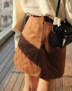 Vegan Suede Mini Skirt