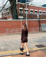 Off-The-Shoulder Hardware Sweater Dress
