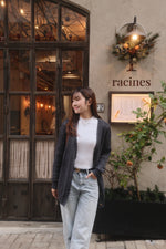 Scalloped V Neck Open Knit Cardigan