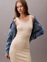 Cotton Rib Logo Graphic Tank Dress