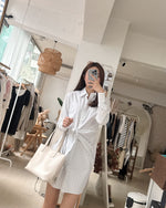 Long-Sleeve Wrap Shirt Dress