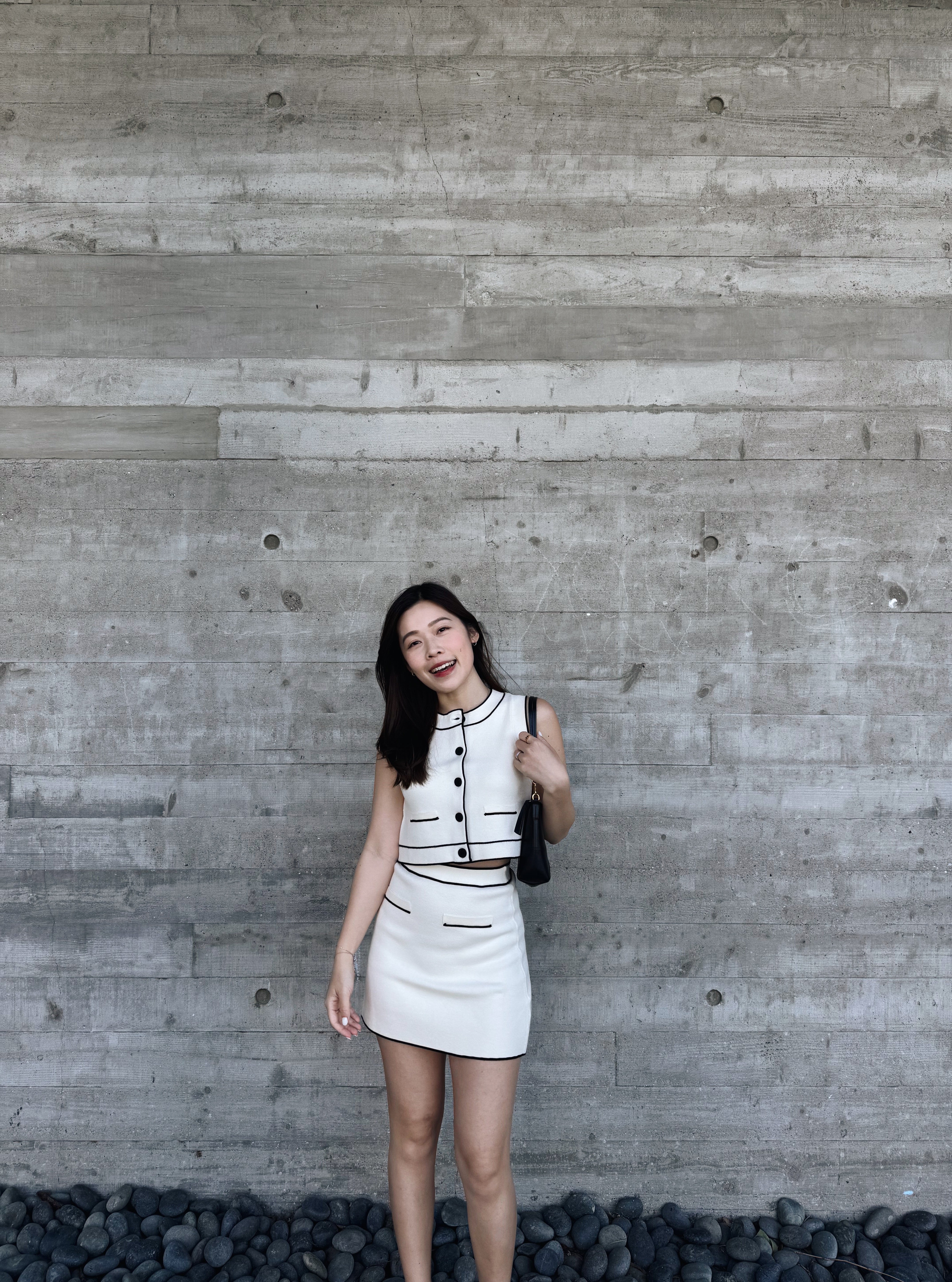 Button Up Sweater Vest+Skirt Set
