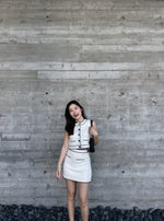 Button Up Sweater Vest+Skirt Set
