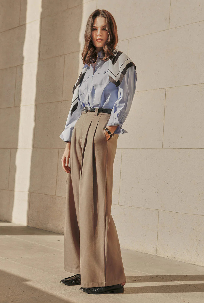 Carlo Wool Blend Wide Pants