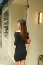 Off-The-Shoulder Hardware Sweater Dress