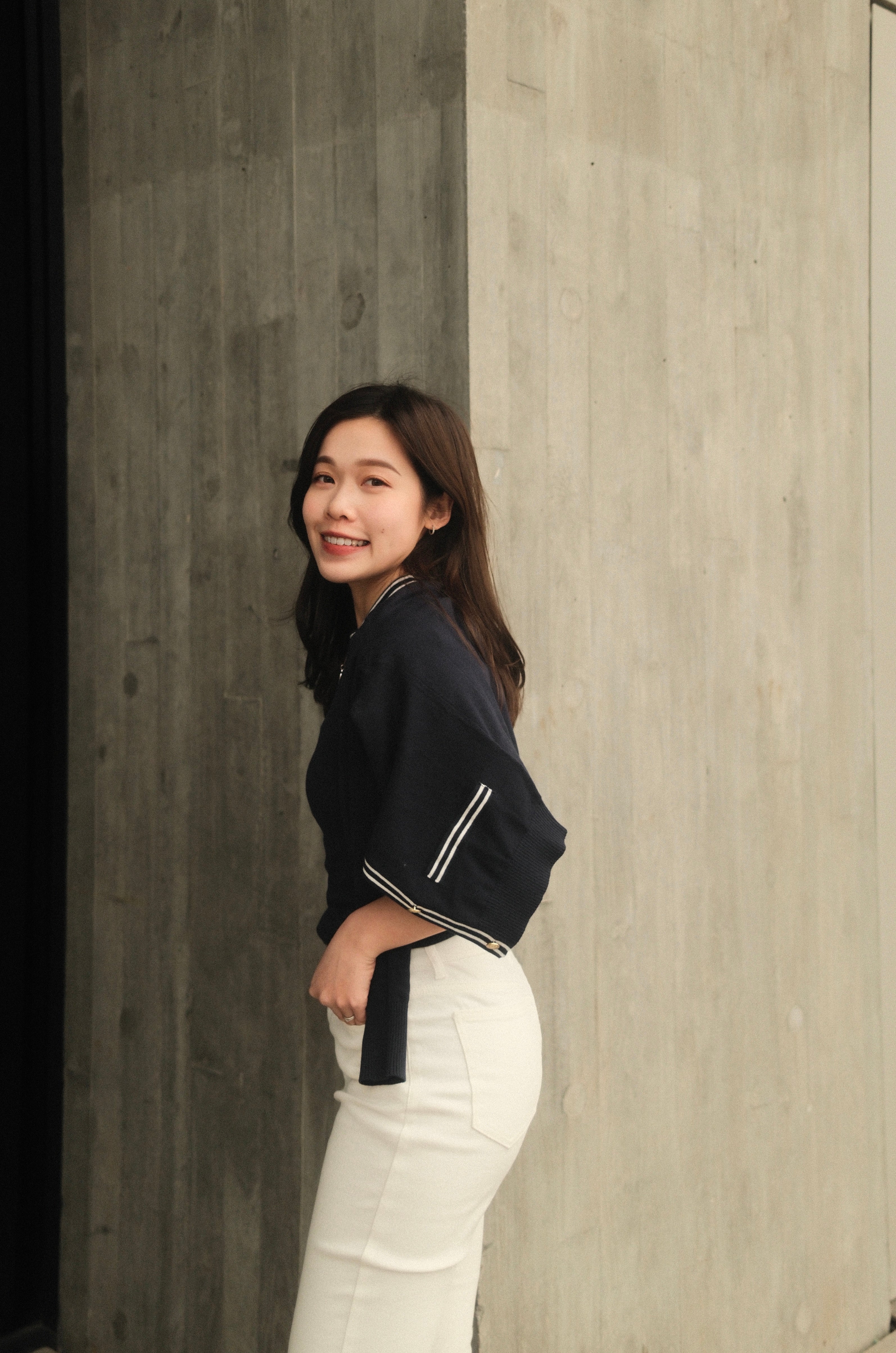 Contrast Trim Cardigan Set