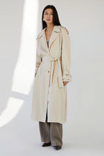 Flowy Tencel Trench Coat