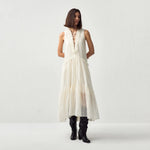 Lace Drawstring Maxi Dress