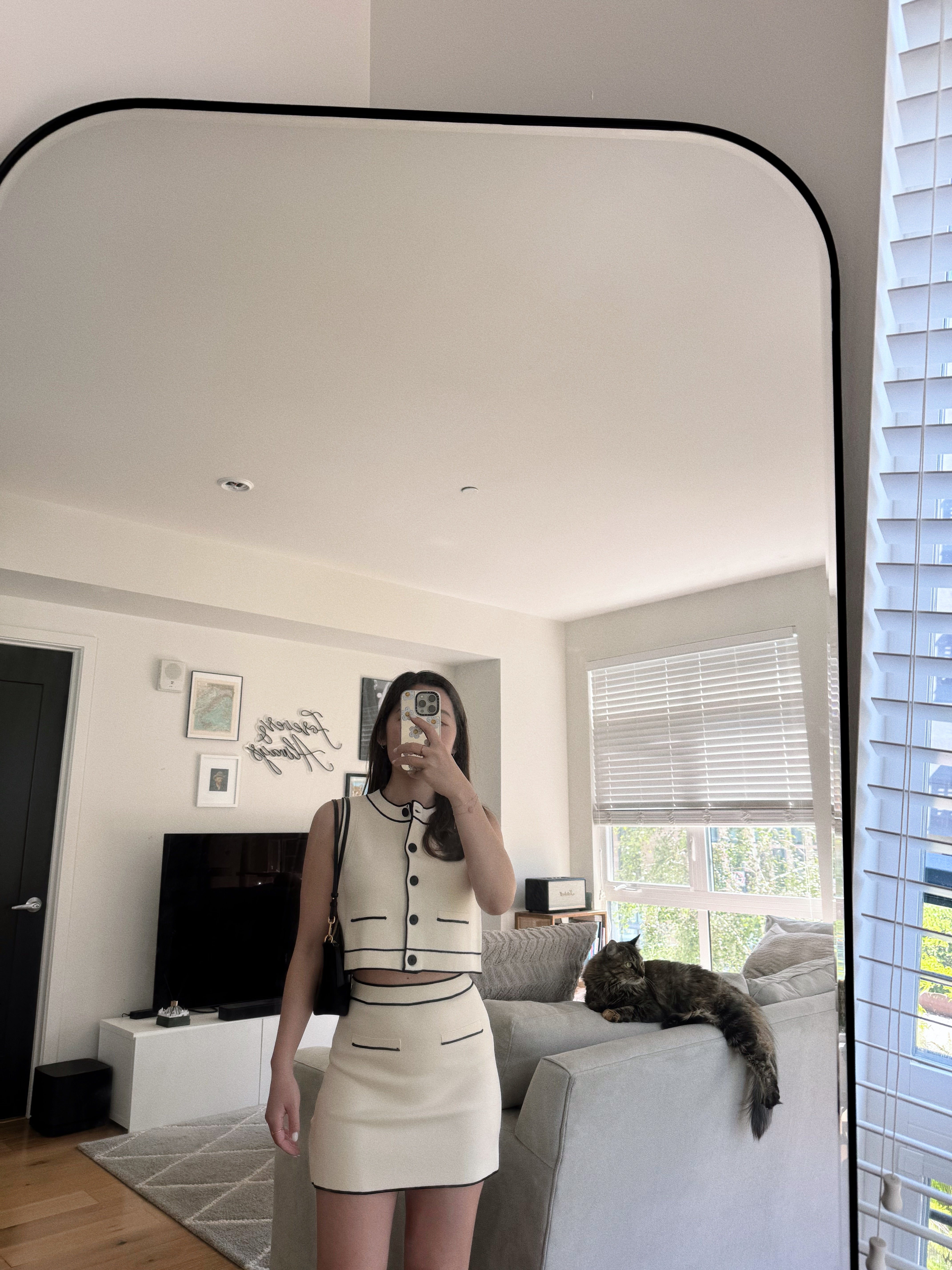 Button Up Sweater Vest+Skirt Set