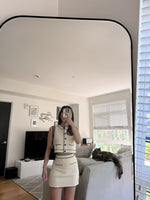 Button Up Sweater Vest+Skirt Set