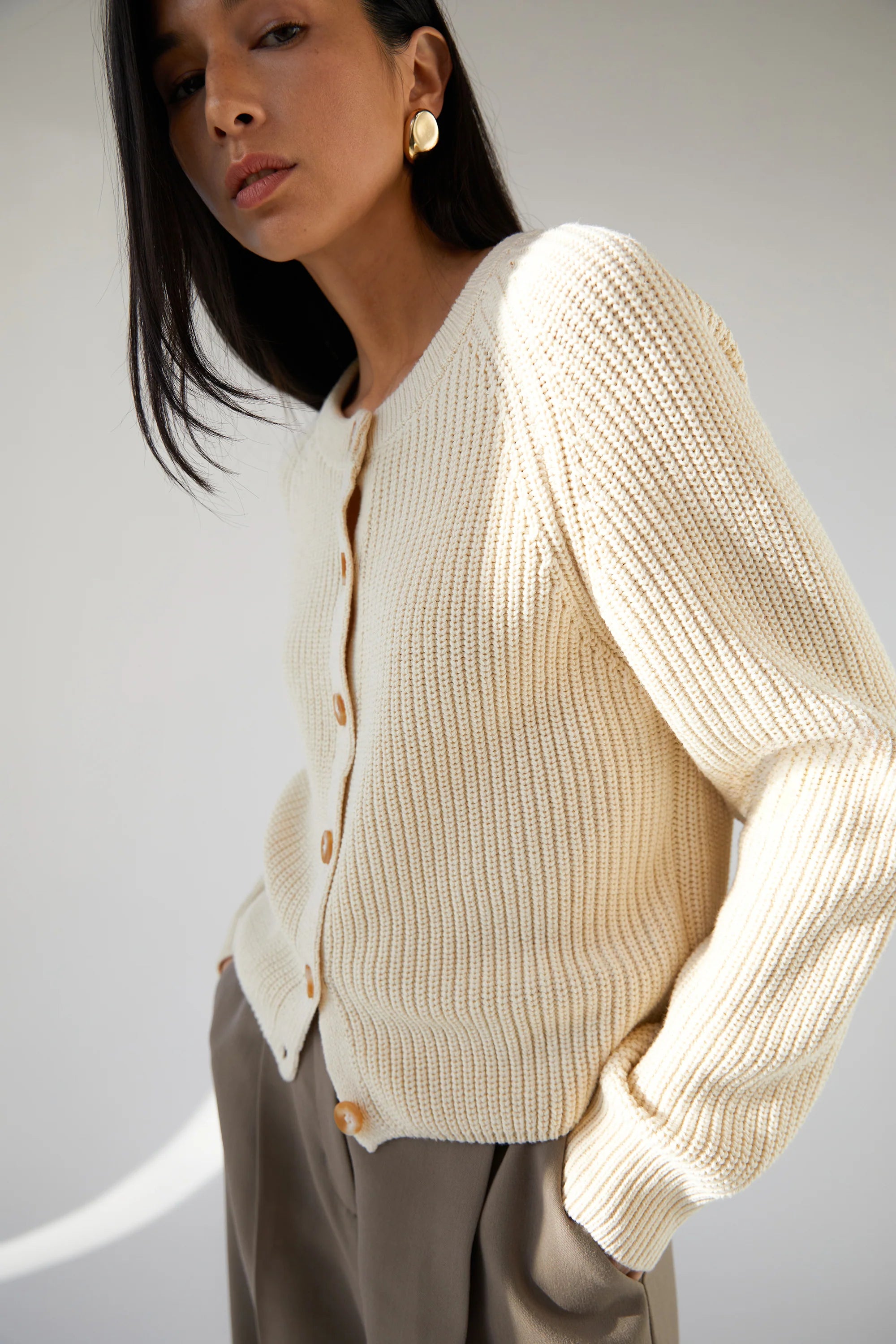 Chunky Knit Button Up Cardigan