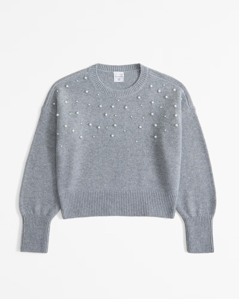 Bow/Pearl Crew sweater