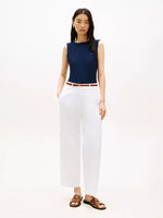 Slim Fit Rib-Knit Boatneck Tank Top